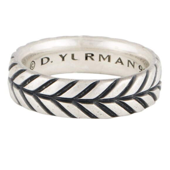 DAVID YURMAN STERLING SILVER 925 CHEVRON BAND RING - Picture 2 of 7